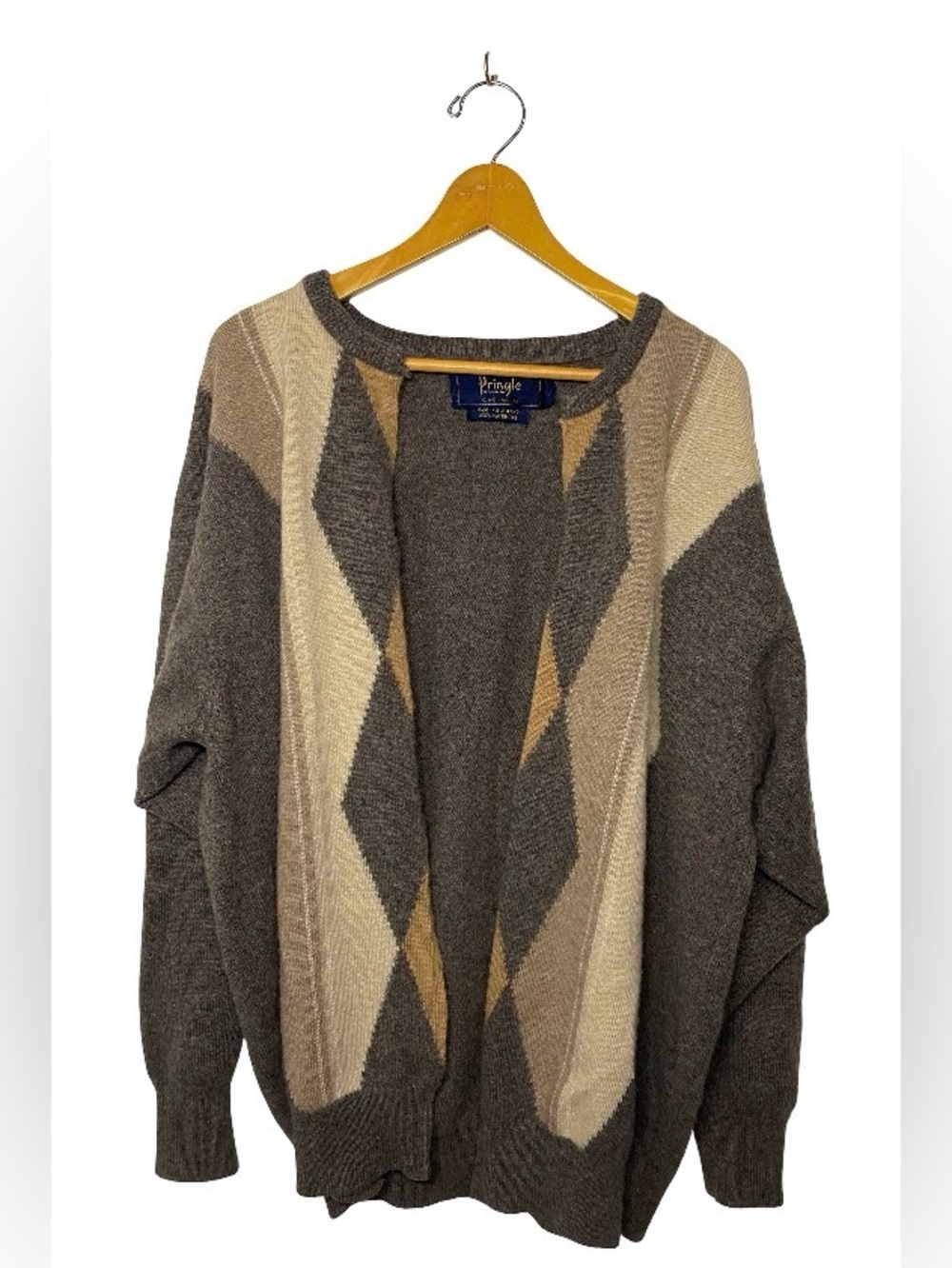 Pringle of Scotland 100% Cashmere Geometric Pattern Cardigan *Made in Scotland*